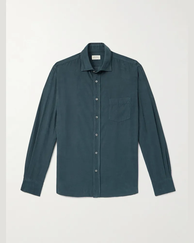 Hartford Paul Hemd aus Baumwollcord Blau