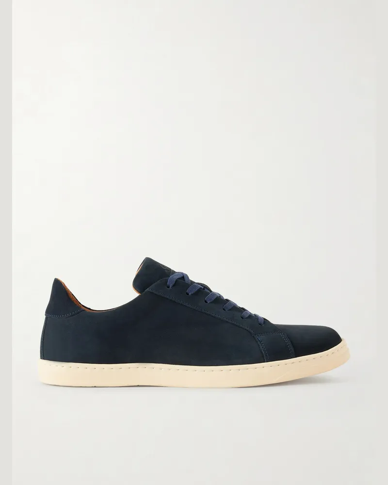 George Cleverley Jack III Sneakers aus Veloursleder Blau