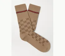 Logo-Jacquard Cotton-Blend Socks