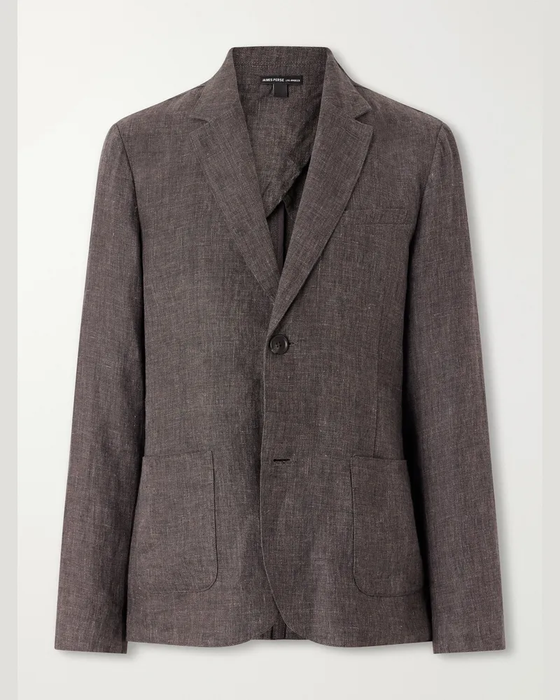 James Perse Linen Suit Jacket Brown