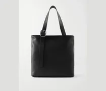 Loop Logo-Debossed Full-Grain Leather Tote Bag