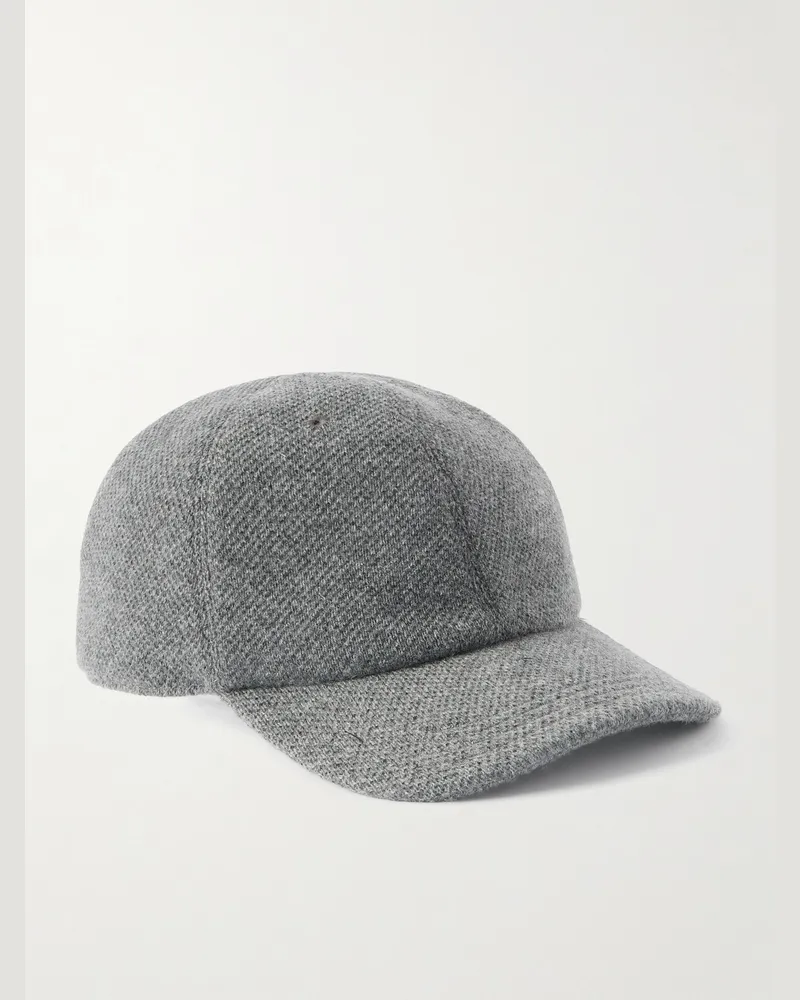 Kiton Baseballkappe aus Kaschmir mit Logostickerei Grau