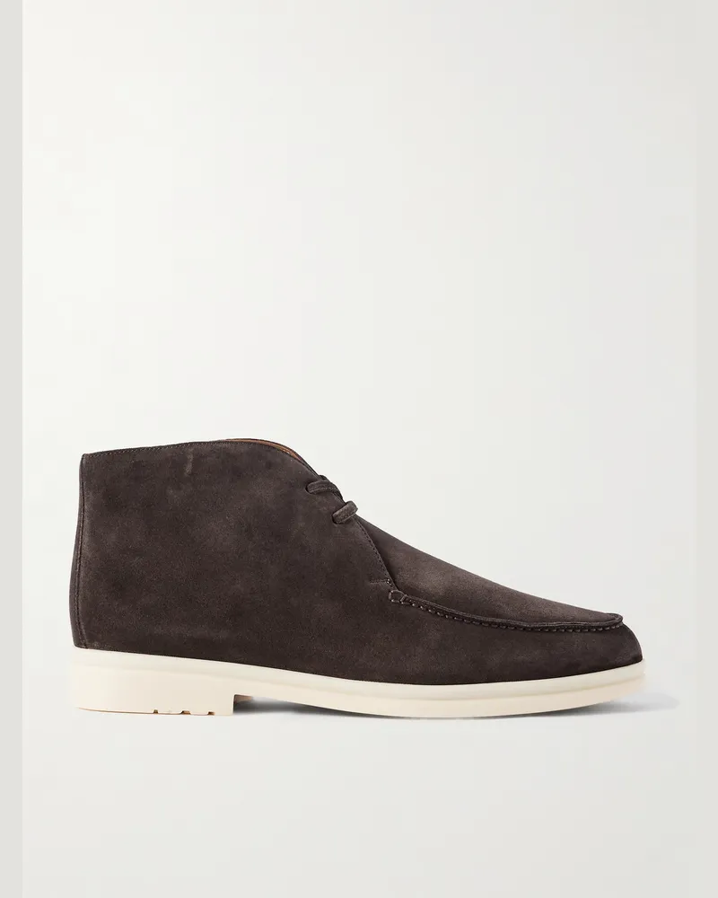 Loro Piana Walk and Walk Suede Chukka Boots Brown