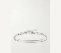 Logo-Engraved Silver-Tone Chain Bracelet