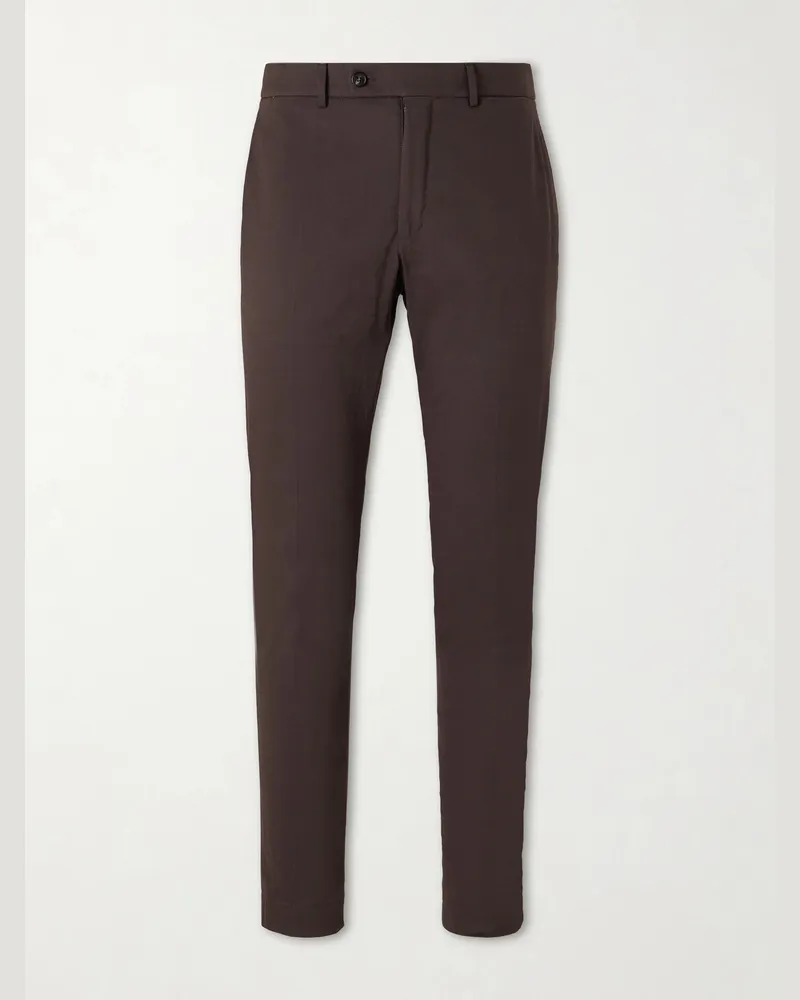 Slowear Tapered Stretch-Cotton Trousers Brown