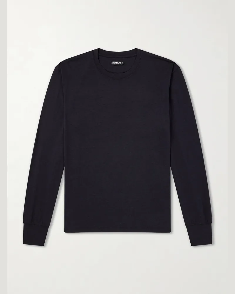 Tom Ford Slim-Fit Lyocell and Cotton-Blend Jersey T-Shirt Black