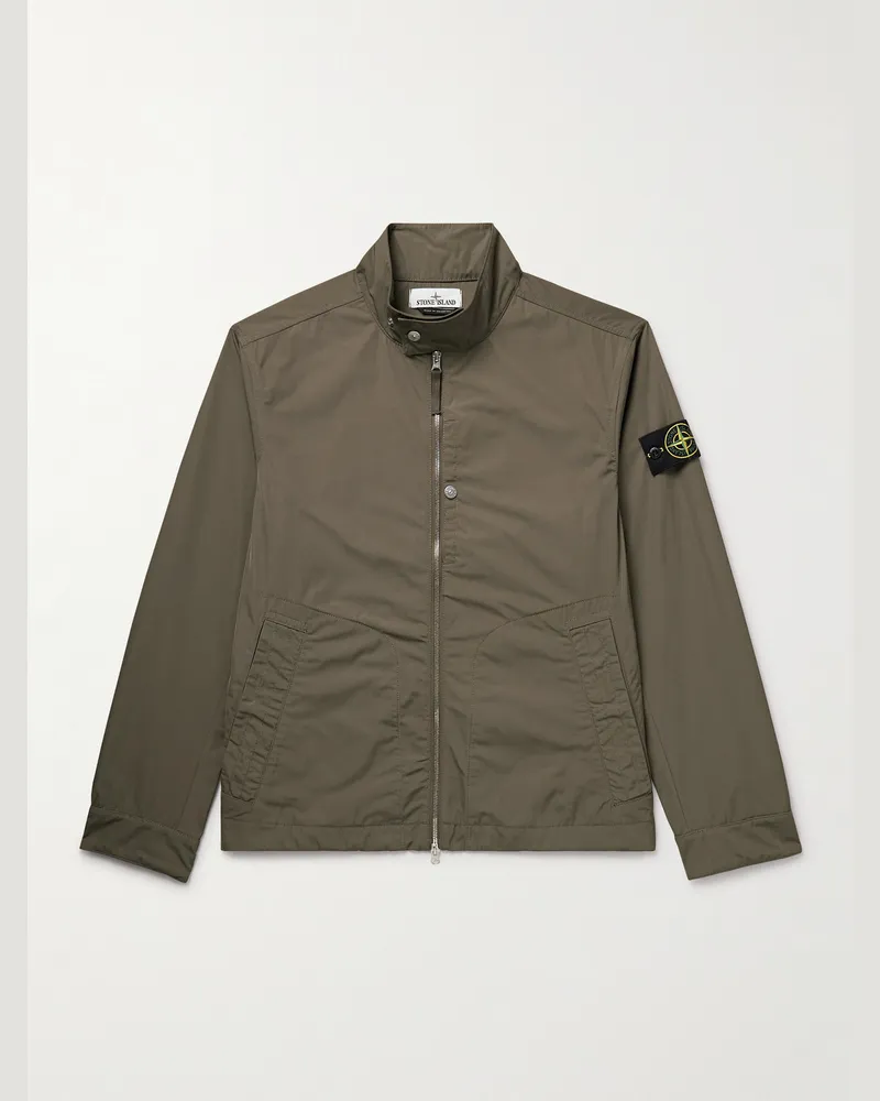 Stone Island Jacke aus „Micro Twill“-Material mit Logodetail Grün