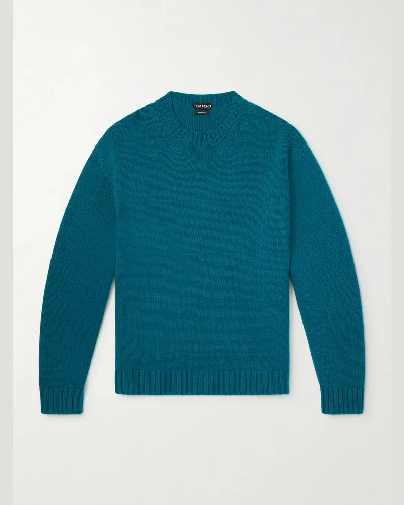 Tom Ford Wool and Cashmere-Blend Sweater Green