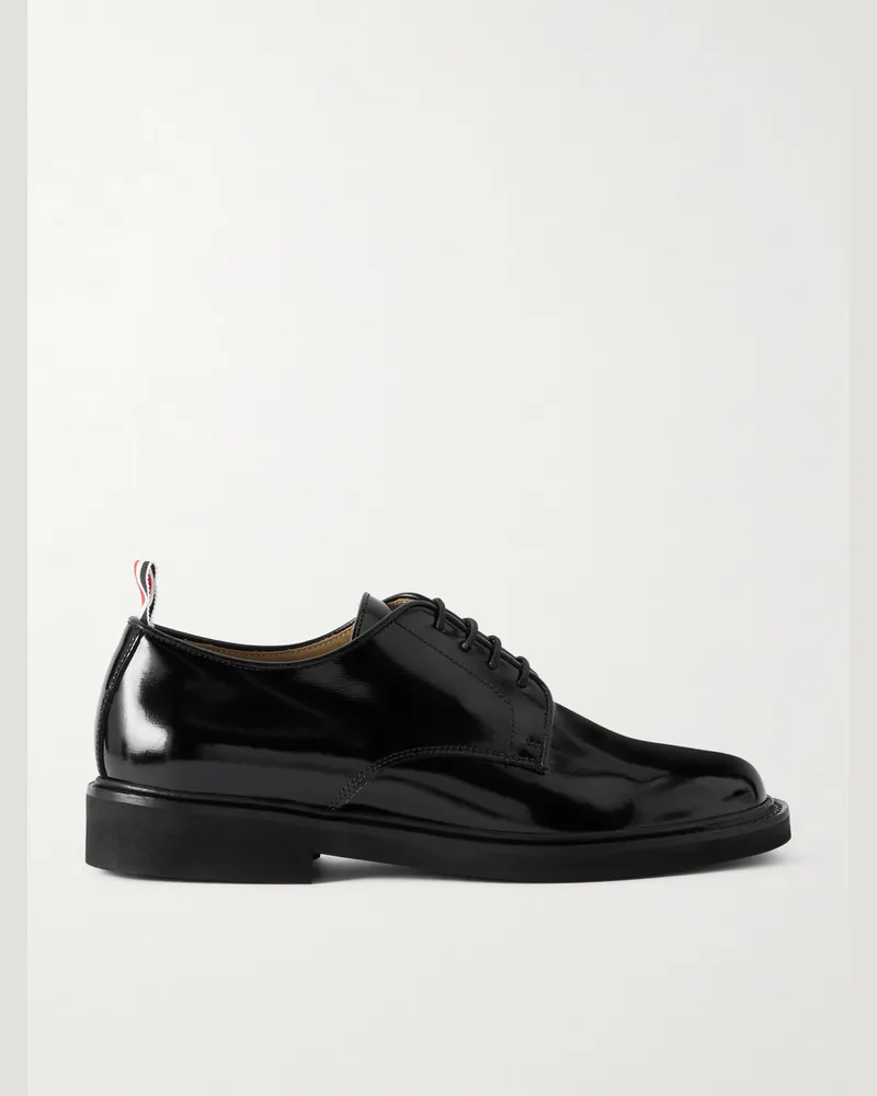 Thom Browne Uniform Polished-Leather Derby Shoes Black