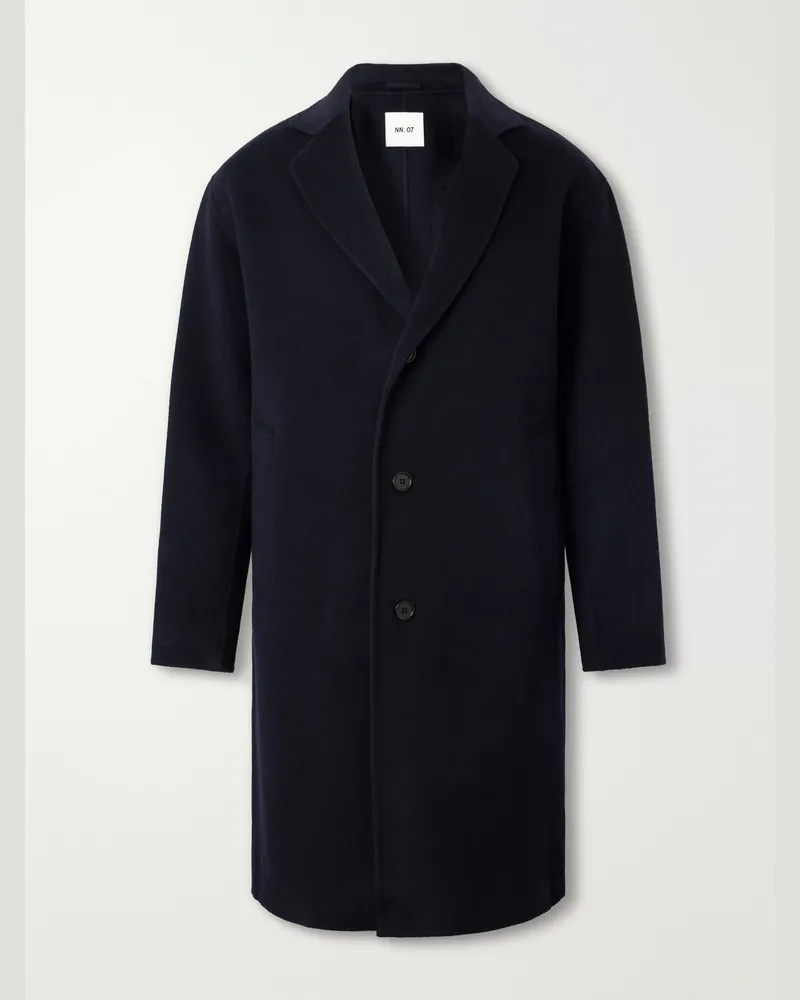NN 07 Kendrick 8447 Brushed Woven Wool-Blend Coat Blue