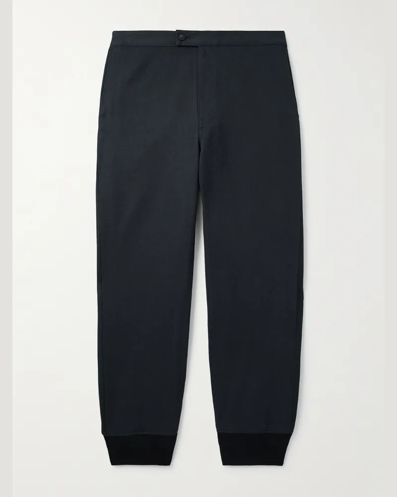 Visvim Bertone schmal zulaufende Hose aus Baumwoll-Twill mit Streifen aus Ripsband Blau