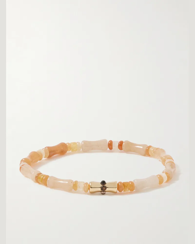 Luis Morais Armband mit Karneolen, Rauchquarz und Detail aus 14 Karat Gold Orange