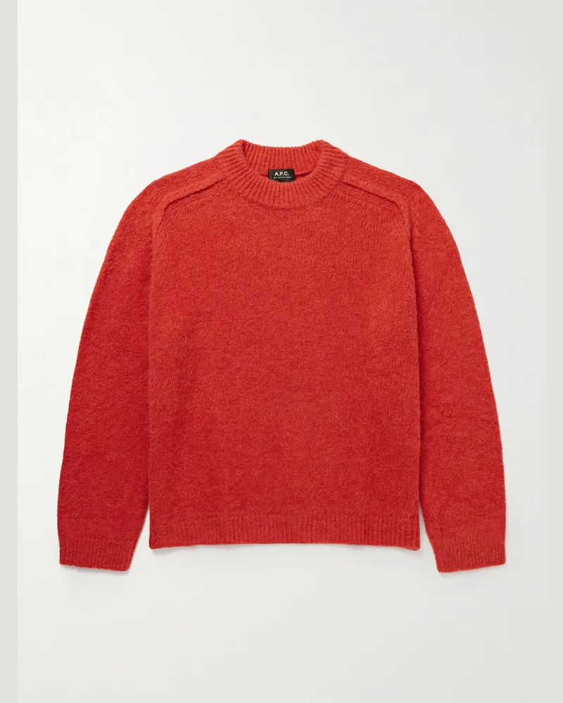 A.P.C. Tyler Pullover aus einer Alpakawollmischung mit Stehkragen Rot