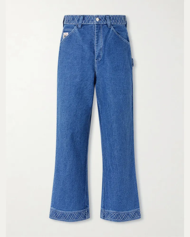 BODE Knolly Brook gerade geschnittene Jeans mit Stickereien Blau