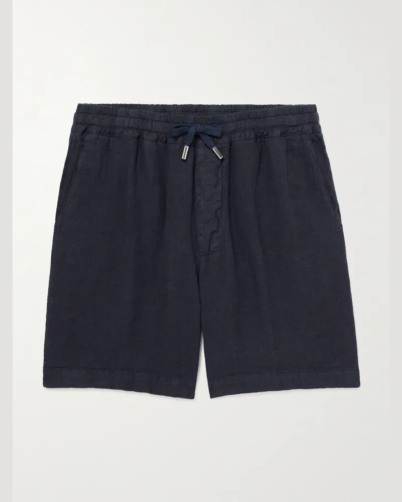 Altea Samuel gerade geschnittene Shorts aus Leinen mit Kordelzugbund Blau