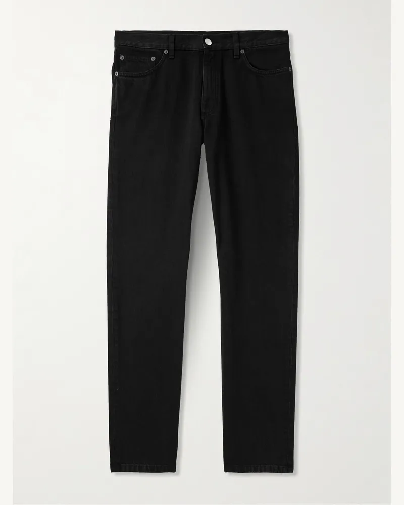 Ermenegildo Zegna City schmal und gerade geschnittene Jeans Schwarz