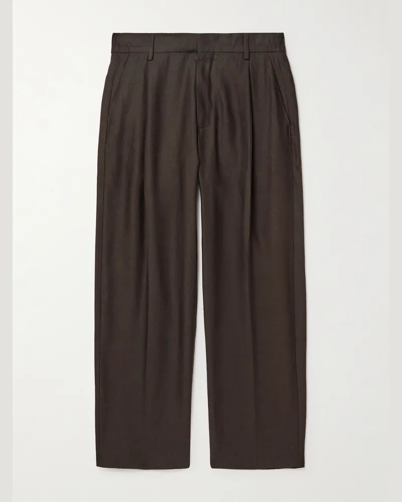 NN 07 Kay 1808 Straight-Leg LENZING™ ECOVERO™ and Linen-Blend Trousers Brown