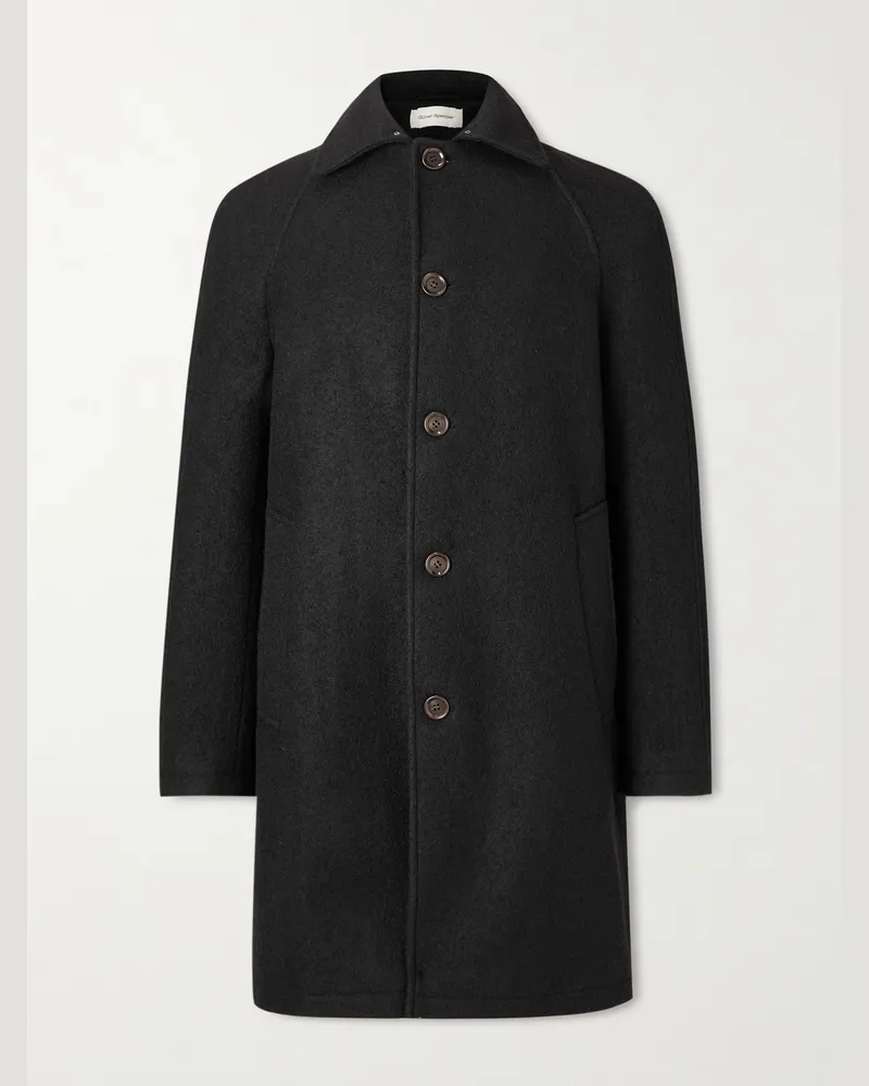 Oliver Spencer Arnold Mantel aus Wolle Schwarz