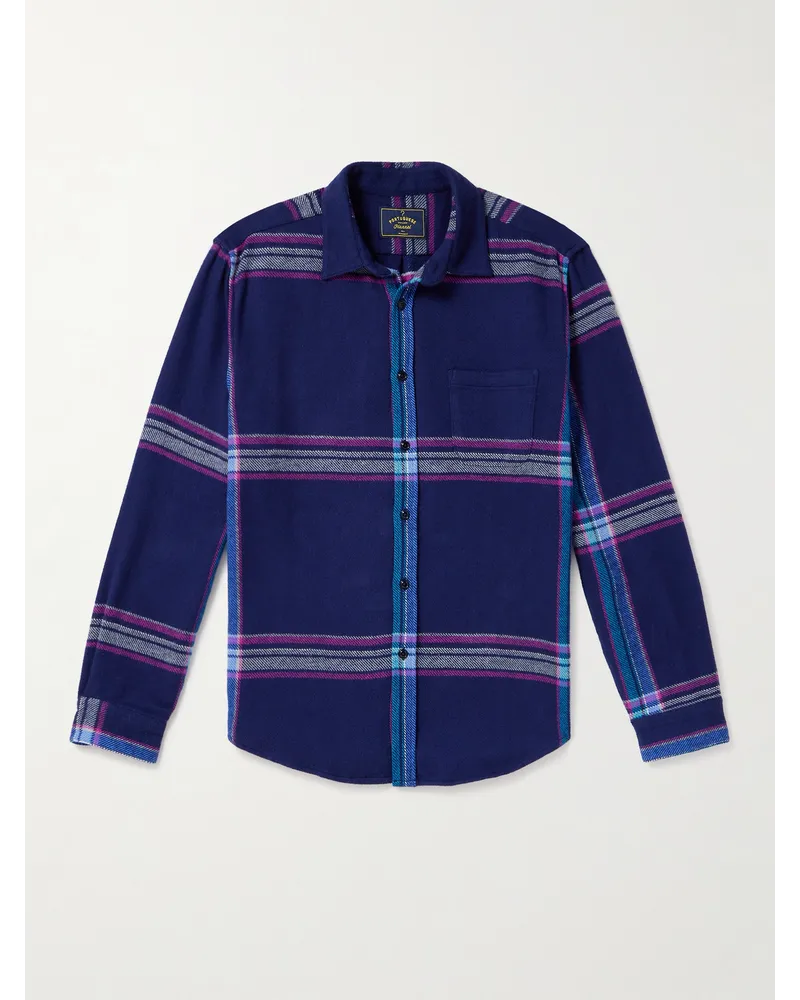 Portuguese Flannel Hemd aus kariertem Baumwollflanell Blau