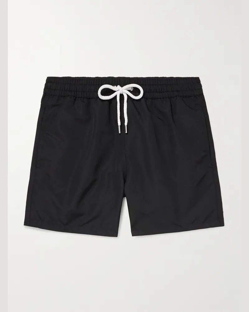 Frescobol Carioca Rio schmal geschnittene kurze Badeshorts aus recyceltem Material Schwarz