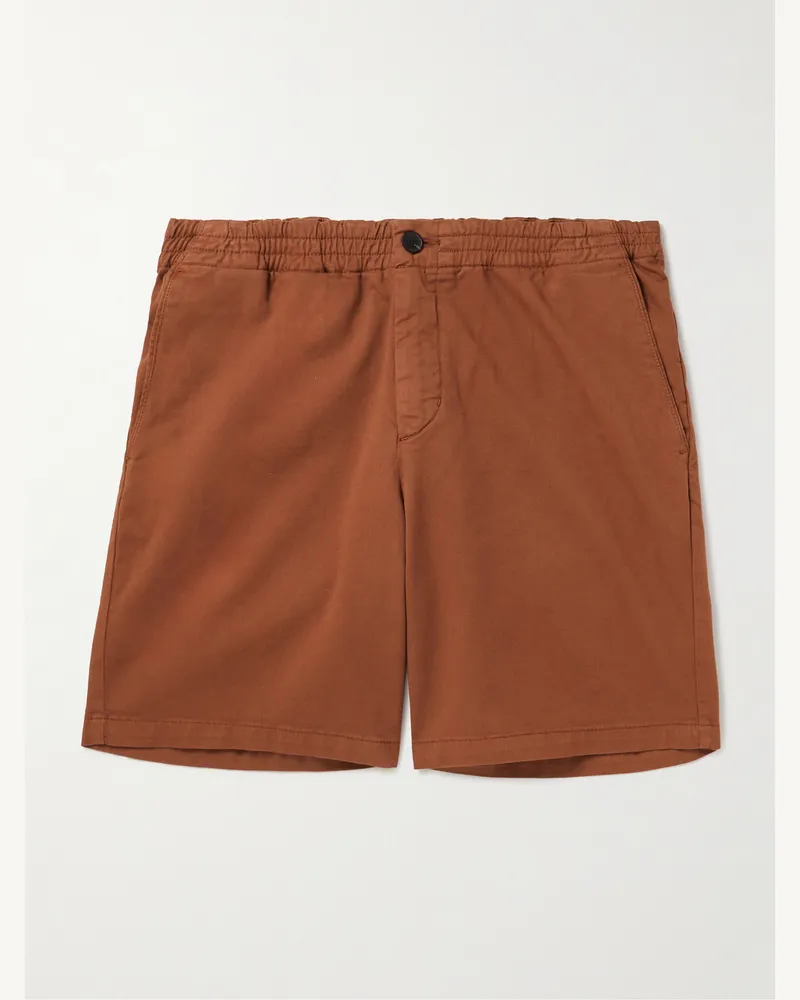 MR P. Gerade geschnittene Shorts aus Twill aus einer Biobaumwollmischung in Stückfärbung Rot