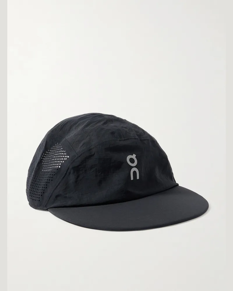 ON Performance Laufsport-Kappe aus Shell mit Perforatien und Logoprint Schwarz