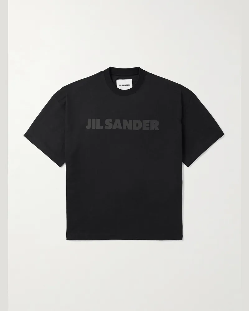 Jil Sander T-Shirt aus Baumwoll-Jersey mit Logoprint Schwarz