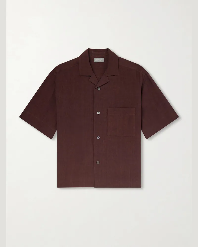 Margaret Howell Hemd aus Leinen mit Reverskragen Braun