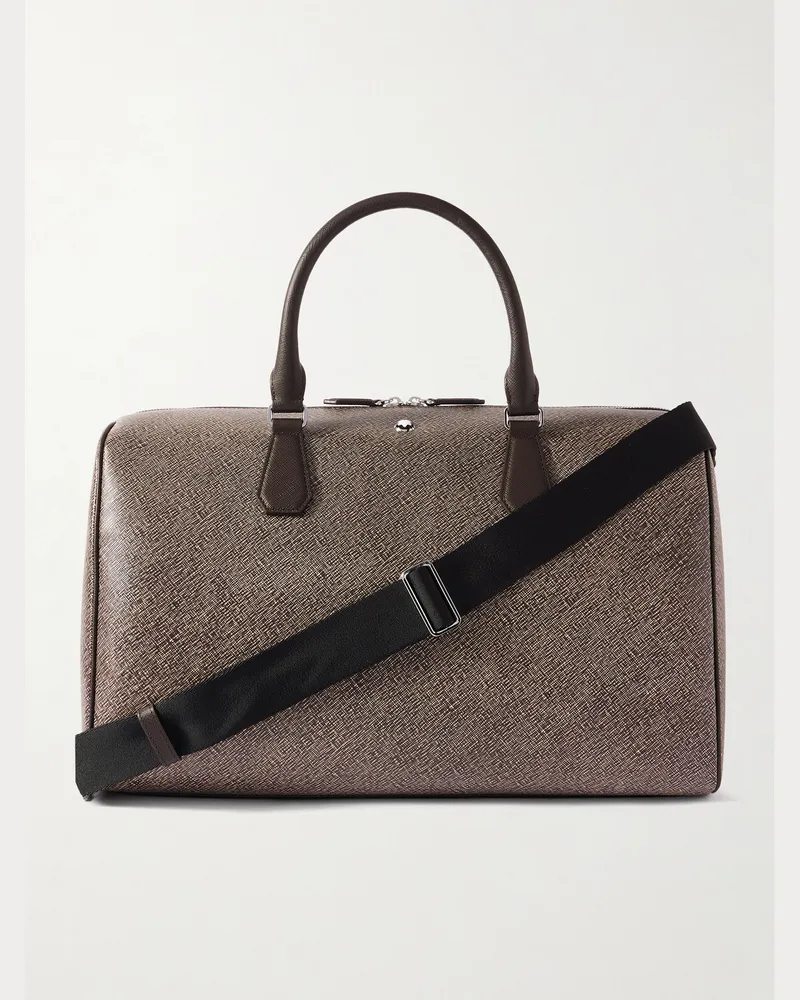 Montblanc Large 142 Weekender aus strukturiertem Leder Braun