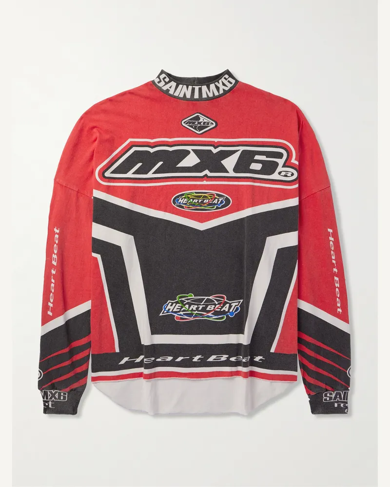 SAINT MXXXXXX MX6 Motocross Race Oberteil aus Baumwoll-Jersey mit Logoprint Rot
