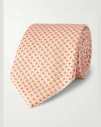 Richard James Krawatte aus Seiden-Jacquard, 8 cm Orange