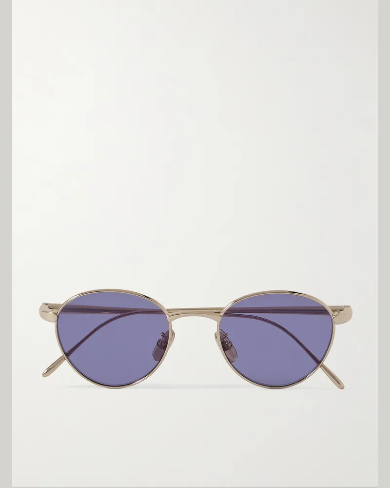 Loewe Goldfarbene Sonnenbrille mit rundem Rahmen Gold