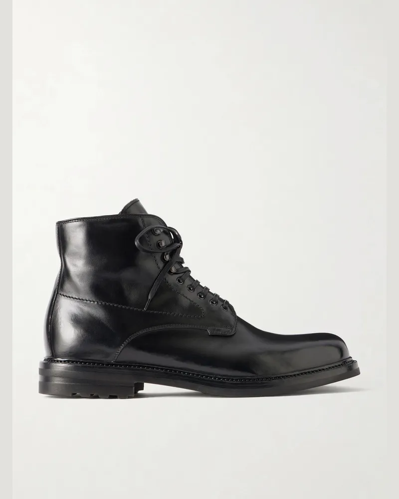 Officine Creative Italia Aston 003 Lace-Up Leather Boots Black