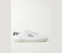 SL/06 Court Classic Logo-Embroidered Leather Sneakers