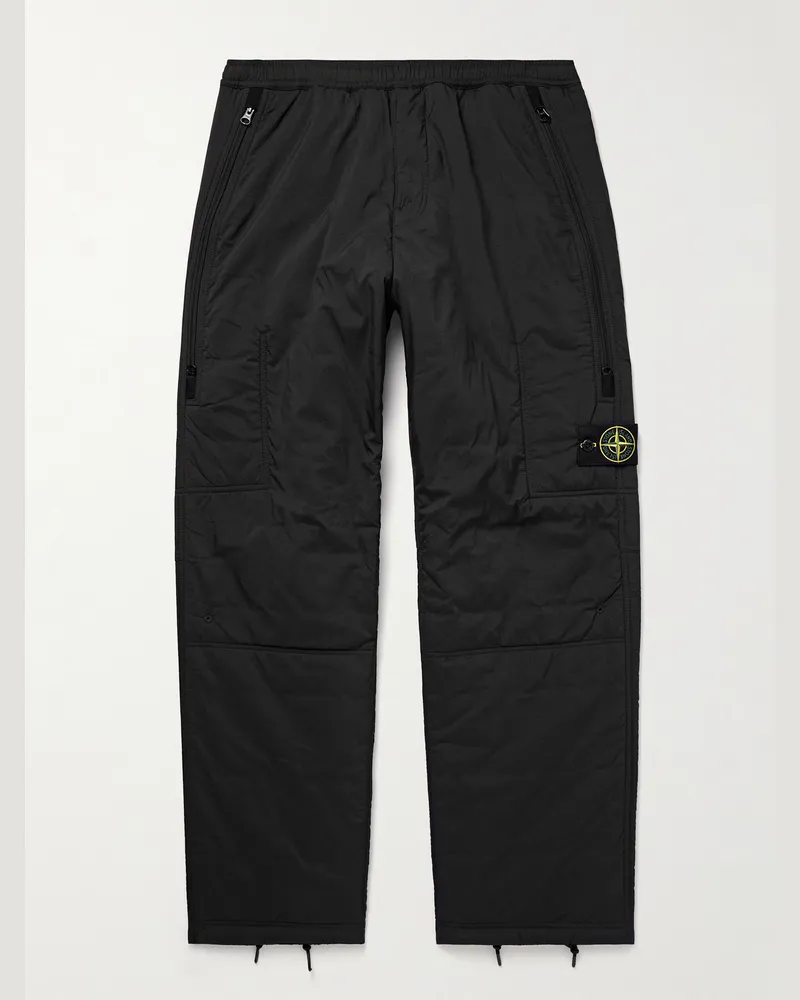 Stone Island Gerade geschnittene Hose aus wattiertem CORDURA®-Nylon-Ripstop Schwarz