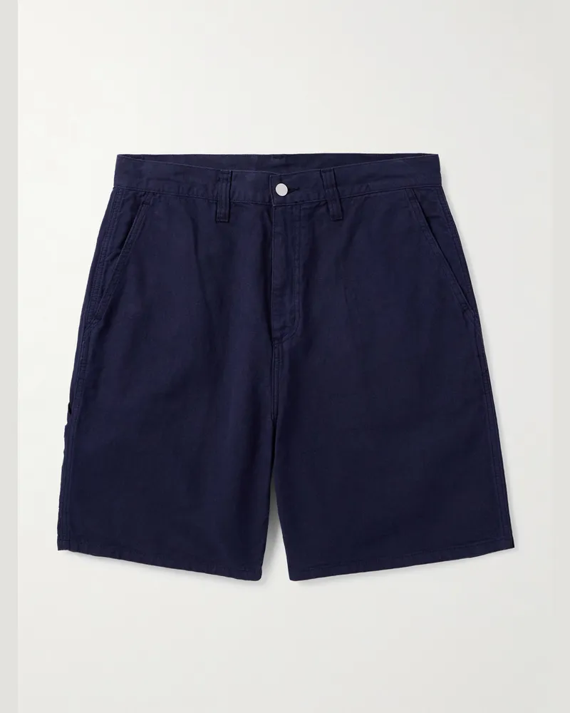 Carhartt WIP Walter Single Knee weit geschnittene Shorts aus Canvas aus einer Baumwoll-Leinenmischung Blau
