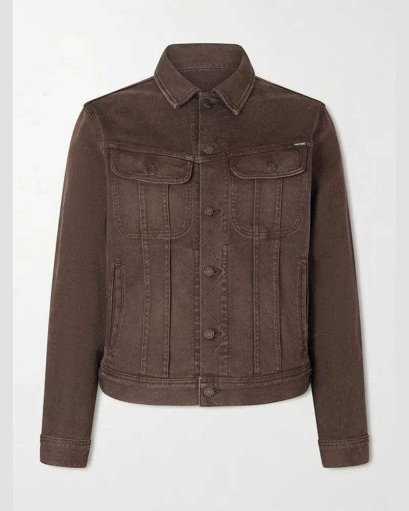 Tom Ford Jacke aus Canvas aus einer Baumwollmischung Braun