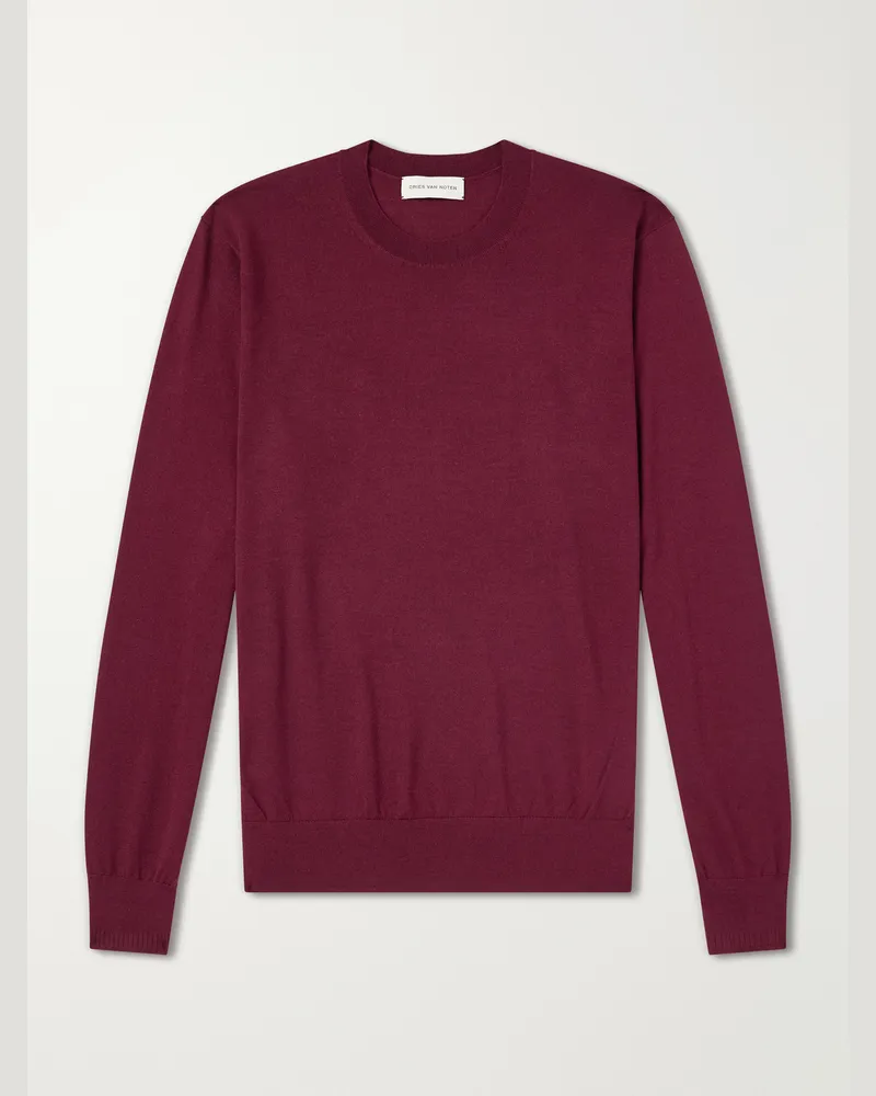 Dries van Noten Merino Wool Sweater Burgundy