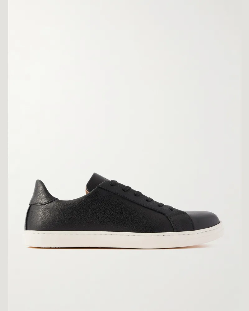 George Cleverley Jack III Sneakers aus vollnarbigem Leder Schwarz