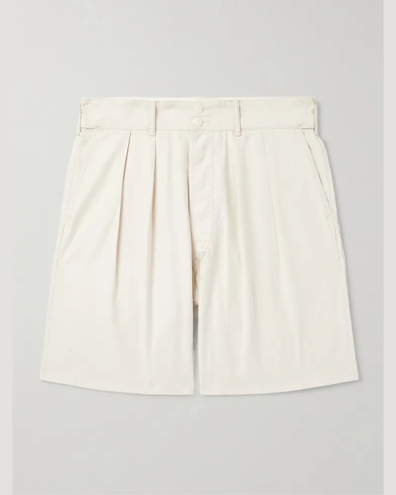 RRL Hawkes gerade geschnittene Shorts aus Baumwoll-Twill mit Falten Neutral