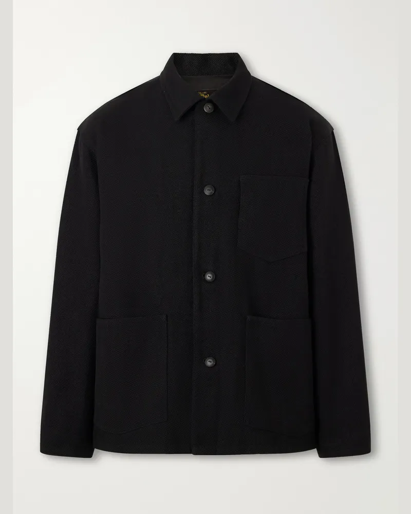 Visvim Baker Textured Wool and Linen-Blend Jacket Black