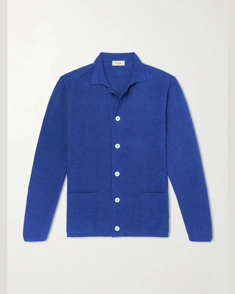 PIACENZA 1733 Silk and Linen-Blend Chore Jacket Blue