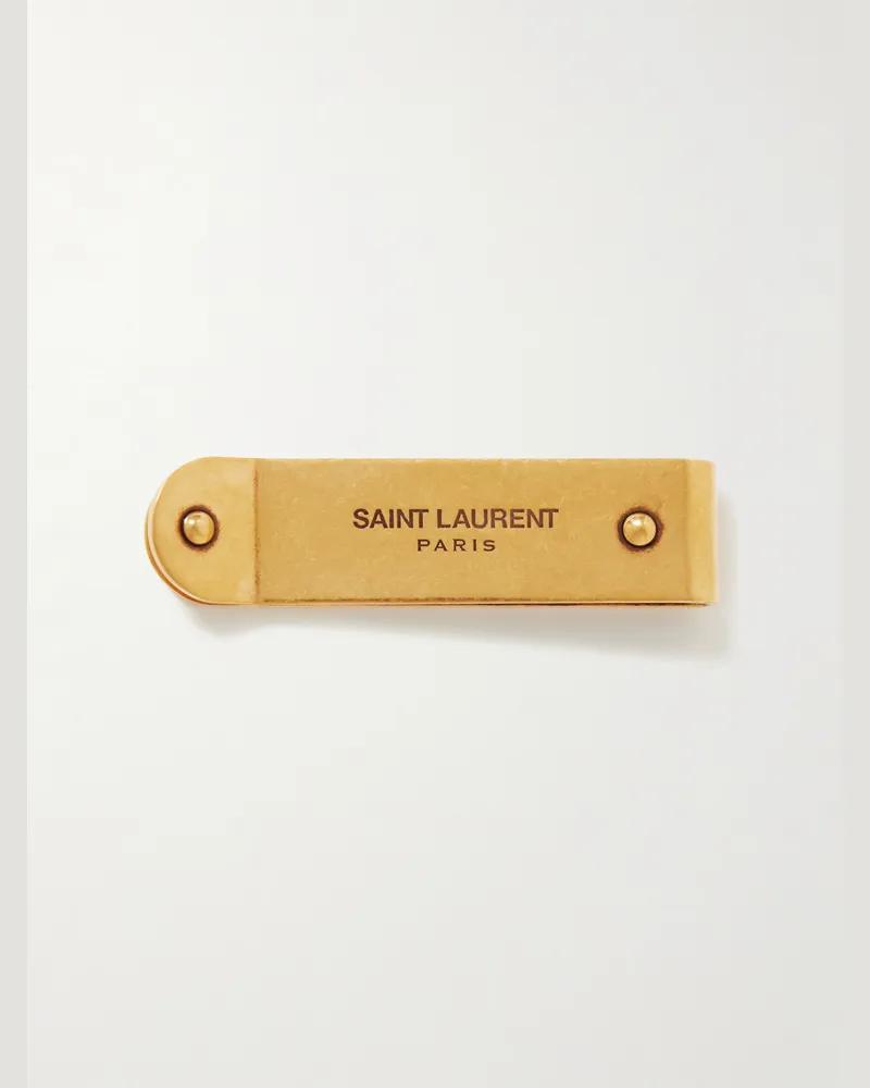 Saint Laurent Goldfarbene Geldklammer Gold