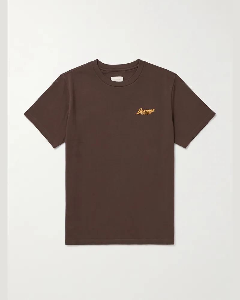 Aimé Leon Dore Records T-Shirt aus Baumwoll-Jersey Braun
