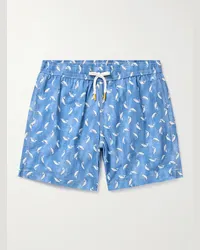 Hartford Gerade geschnittene mittellange Badeshorts mit Print Blau