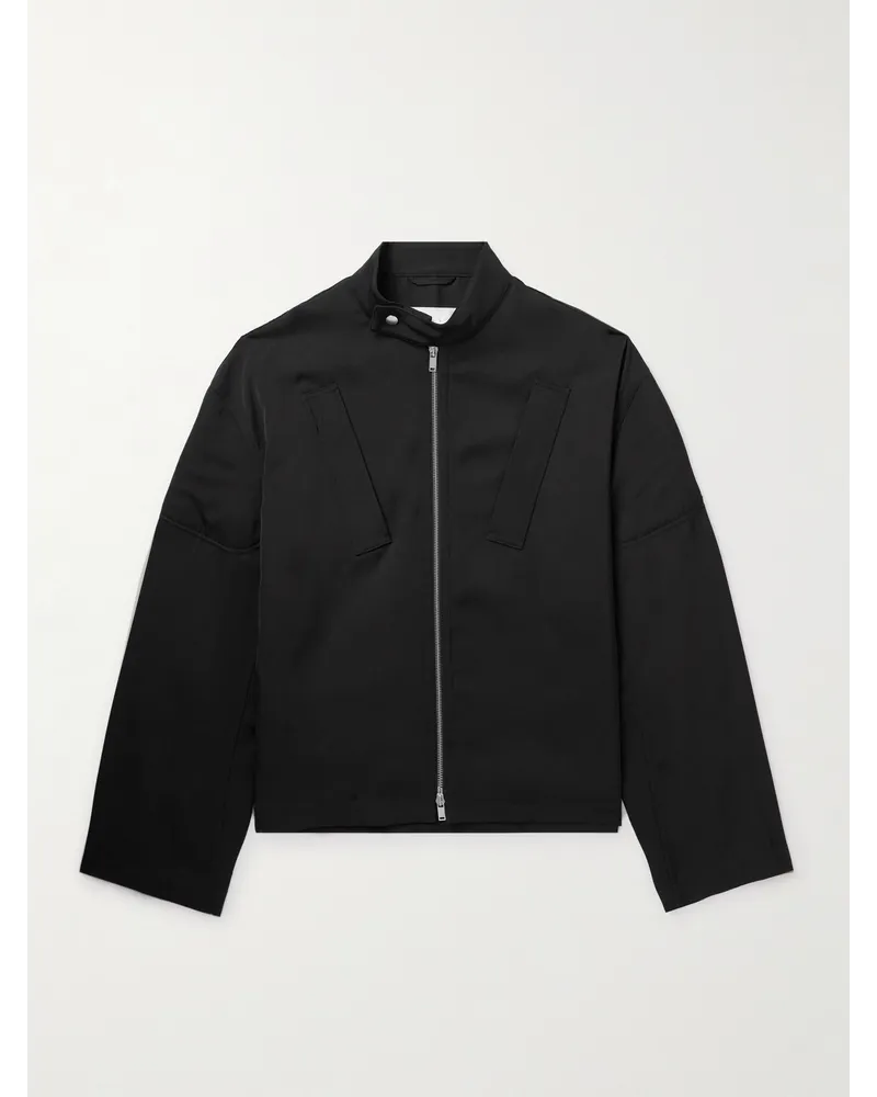 Jil Sander Bomberjacke aus Twill Schwarz