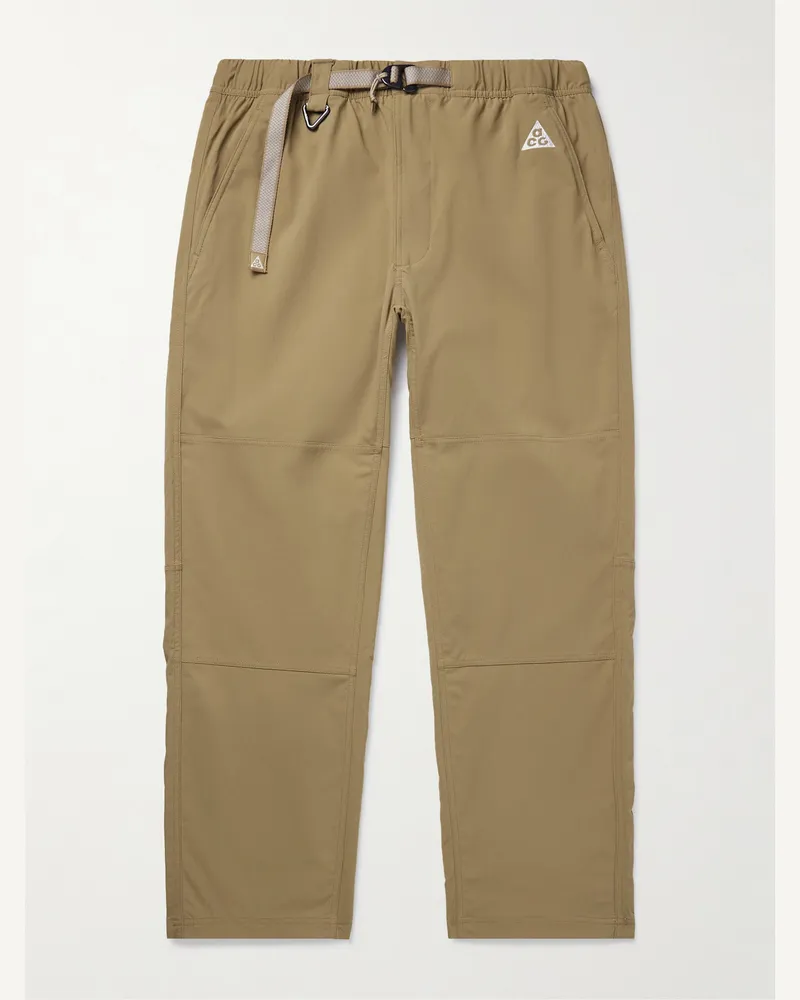 Nike ACG gerade geschnittene Hose aus Shell mit Logostickerei und Gürtel Neutral