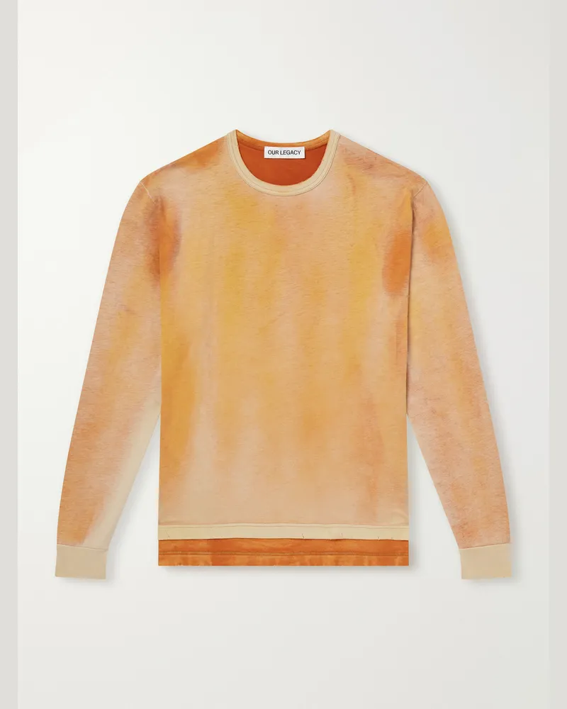 Our Legacy Cruise Faded-Effect Cotton-Jersey T-Shirt Orange