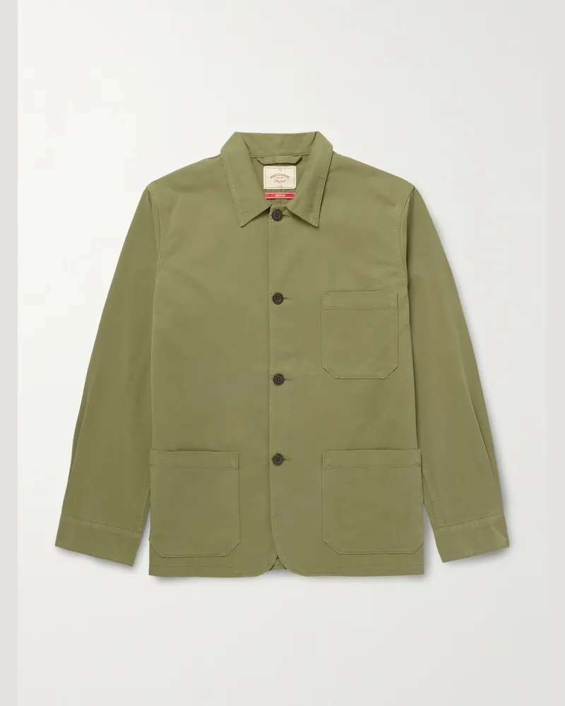 Portuguese Flannel Labura Hemdjacke aus Baumwoll-Twill Grün