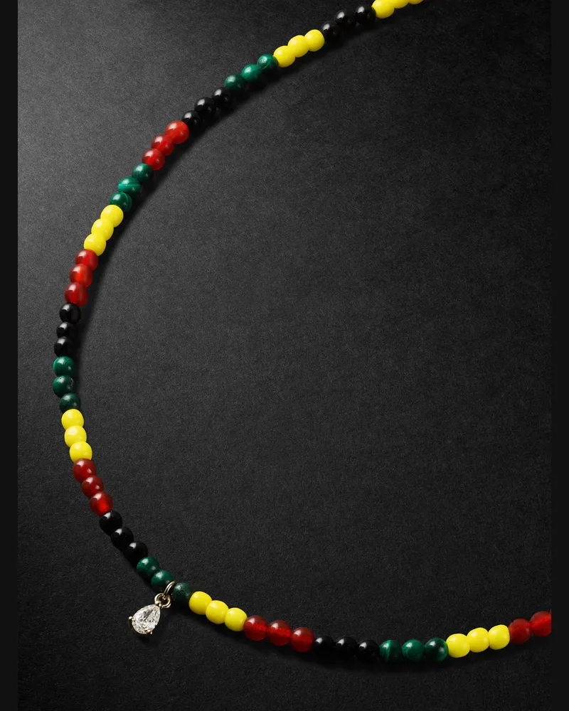 Yvonne Léon Gold Multi-Stone Beaded Necklace Multi